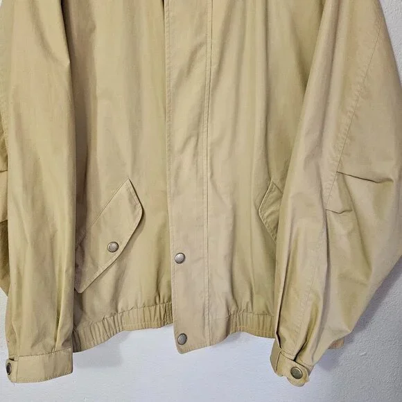 Vintage Men's London Fog Bomber Style Beige Jacket Preppy Casual Size L - Picture 3 of 11